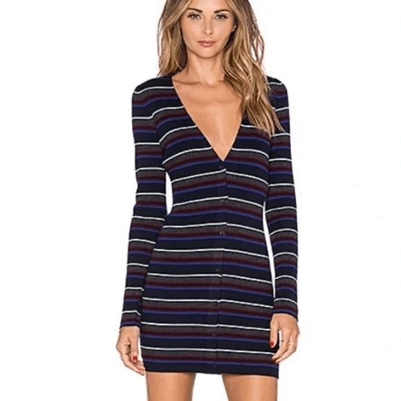 Alexander Wang Metallic Striped Chelsea Cardigan Sweater Women's Size Small - Picture 1 of 6